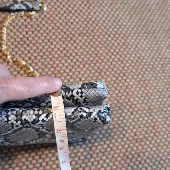 Madison West Black and Gray Snakeskin Print Crossbody Bag - Picture 13 of 15